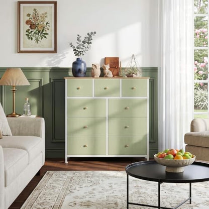 9 Drawer Dresser for Bedroom, Fabric Storage Drawer Unit