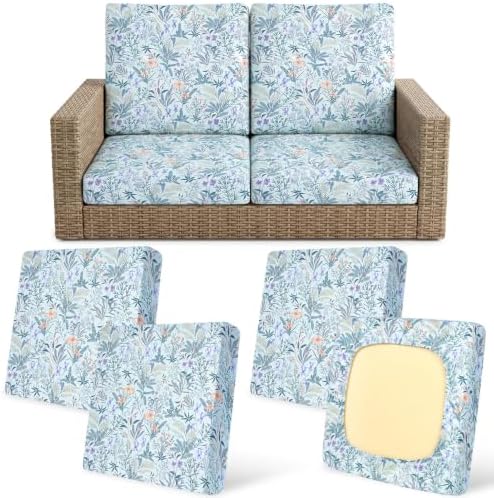 4Pcs Patio Cushion Covers Stretch Outdoor Furniture Protector Slipcovers