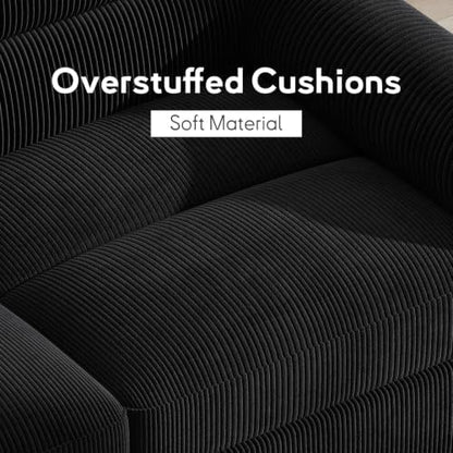 Bonzy Home Modular Sectional couches for Living Room, L Shaped Sofa, Black