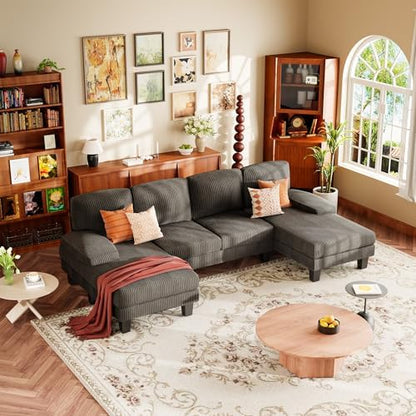 YESHOMY U-Shaped Cloud Sectional Sofa, Deep Seat Modern Couch with Chaise
