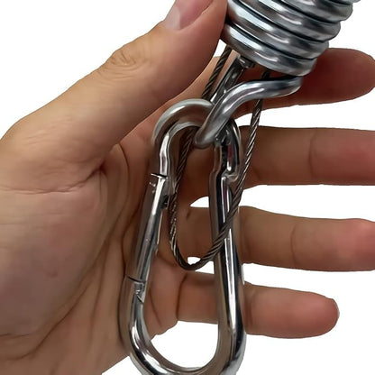 Porch Swing Springs Heavy Duty 700 Lb Capacity Each Hanging Chair Spring Stainless Steel Kit - 2 Springs, 4 Snap Hook Carabiners, 2 Safty Steel Wire for Swinging Porch, Swing Chair, Garden Hammocks