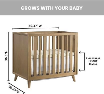 Oxford Baby Renwick 3 in 1 Mini Crib, Acorn Brown