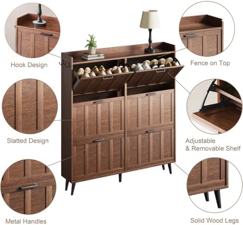 ChooChoo Shoe Storage Cabinet with 6 Flip Drawers