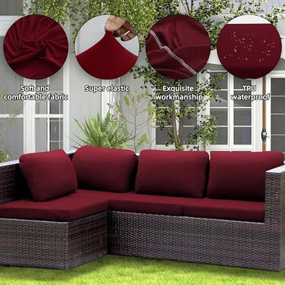 14PCS Patio Cushion Covers.Patio Furniture Couch SeatSlipcovers