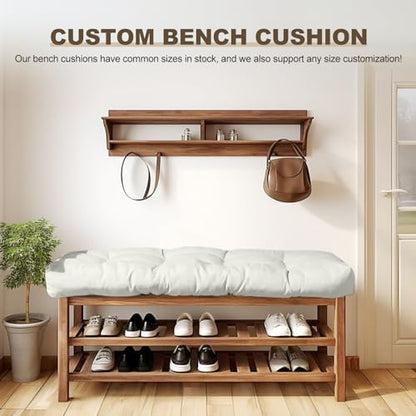 Bench Cushions for Indoor Furniture,36x14x4 in,White