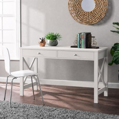 ChooChoo 47.2 Inches Farmhouse Computer Desk with 2 Drawers