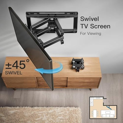 Pipishell Full Motion TV Wall Mount Height Adjustable for 26–65 inch TVs