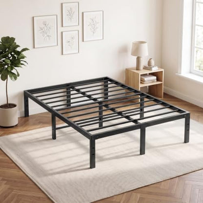 OLIXIS Full Size Metal Platform Bed Frame with Storage Space