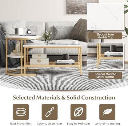 KOTEK Nesting Coffee Table Set of 2 (Gold)