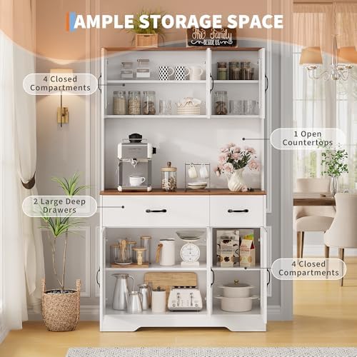 IDEALHOUSE 71"H Kitchen Pantry Cabinet, Tall Storage Cabinet, White