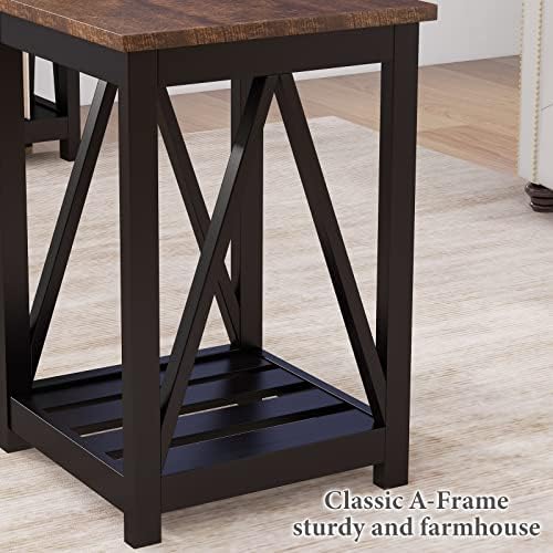 ChooChoo Farmhouse End Table with Storage Shelf