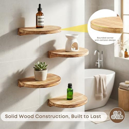 Round Small Floating Shelf,Small Wall Shelves,Mini Speaker Shelf Wood