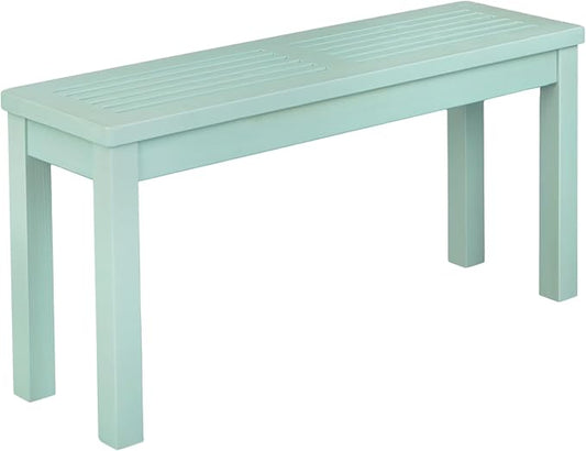 VINGLI Outdoor Wooden Bench, 40” Porch Bench Outdoor Backless Garden Bench, Small Outdoor Bench for Deck Patio Entryway (Mint Green, 40in)