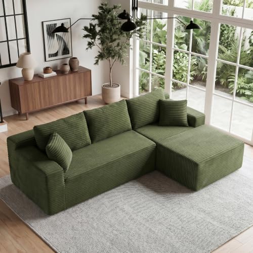 AUGOP Sectional Couches for Living Room Modern Modular Sofa with L-Shape Couchs Upholstered Boneless Couch Deep Seat Sectional Couch with Chaise