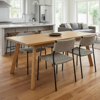 Alaterre Furniture Shelburne Dining Table for 4-6 – Modern Farmhouse 73-Inch Dining Table with Rectangular Wood Top, Solid Birch Legs, and Maple Veneer for Kitchen and Dining Room