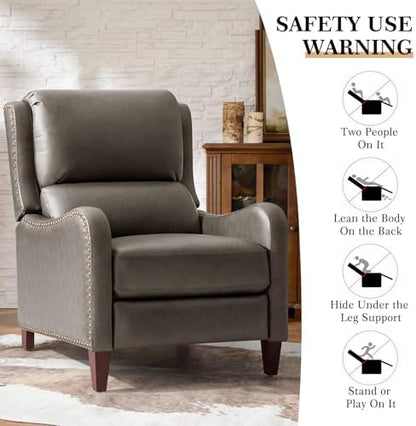 HULALA HOME Genuine Leather Recliner Chair Set of 2, Cocoa