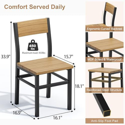 Extendable Dining Table Set for 4, 55"-71"Table w/ Butterfly Leaf,Oak