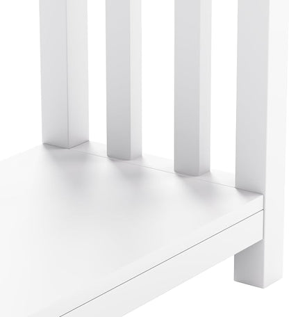 ChooChoo 47" Farmhouse Entryway Table with Drawer, Narrow Console Table with Storage Shelf, Sofa Table for Living Room, Entryway, and Hallway, White and Brown