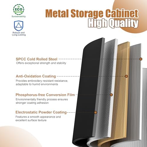 Metal Wardrobe Closet with Lock Doors and 3 Adjustable Shelves