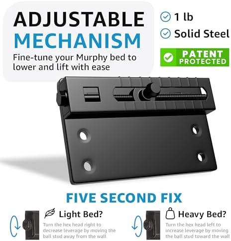Create-A-Bed Adjustable Twin Size Deluxe Murphy Bed Kit, Horizontal