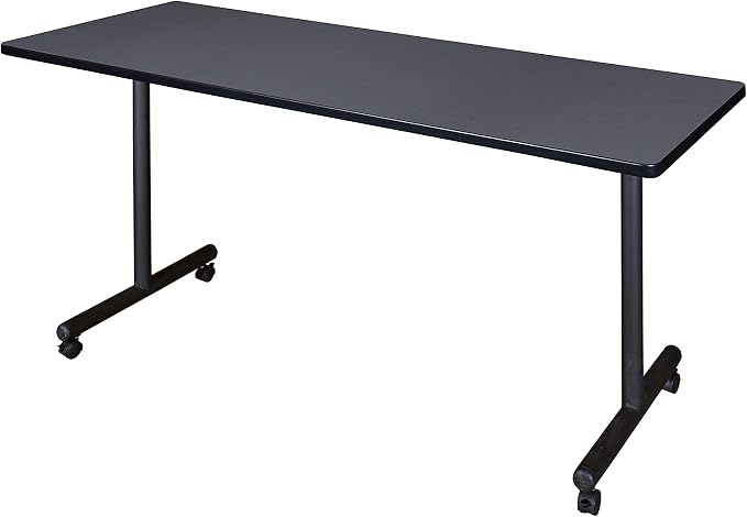 Romig Axis-Pro 66 x 24 in. Mobile T-Base Training Seminar Table- Grey