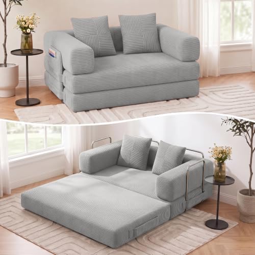 61" 5-in-1 Convertible Modular Boneless Sleeper Sofa Bed