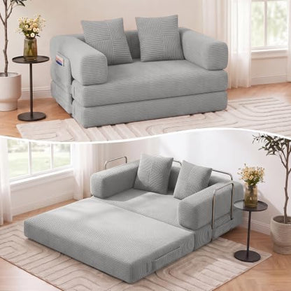 61" 5-in-1 Convertible Modular Boneless Sleeper Sofa Bed