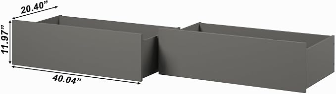 AFI Queen/King/Twin XL Under Bed Storage Drawers (Set of 2), Grey