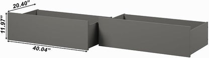 AFI Queen/King/Twin XL Under Bed Storage Drawers (Set of 2), Grey