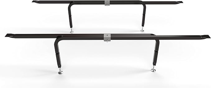 Bed Slats Center Support System | Adjustable Length & Height Tubular Steel with 4 Legs | Fits Full, Queen, King & California King Bed Frames