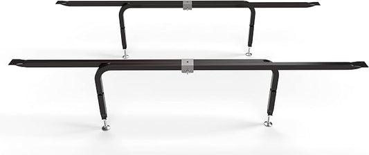 Bed Slats Center Support System | Adjustable Length & Height Tubular Steel with 4 Legs | Fits Full, Queen, King & California King Bed Frames