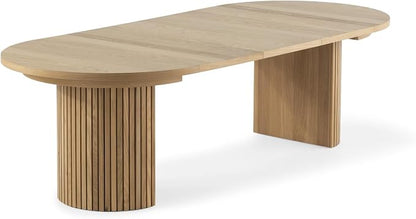 Transformer Table - Solid Wood Extendable Round Dining Table, Extendable Round Dining Table, Space-Saving Modern Furniture, Elegant and Functional Design, Natural (Table Only)