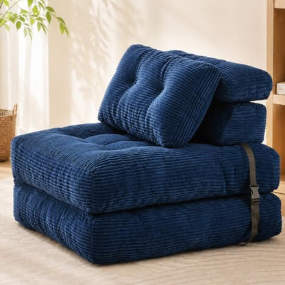 King Oasis Folding Sofa Bed, Corduroy Chair Bed with Pillows