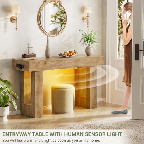 Unikito 47" Entryway Table with Sensor Light & AC Outlets with USB-C Ports