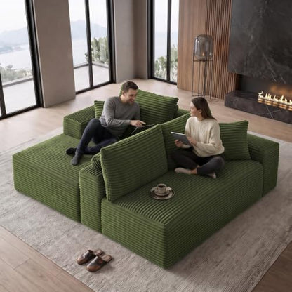 96" Boneless Sectional Couches, Cloud Sofas for Living Room
