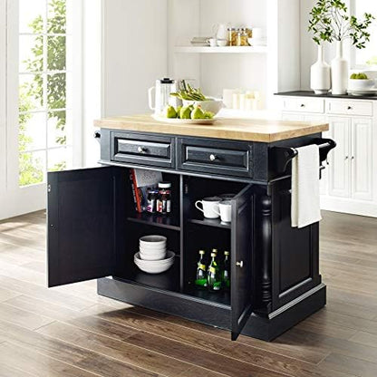 Crosley Furniture Oxford Kitchen Island, Butcher Block Top