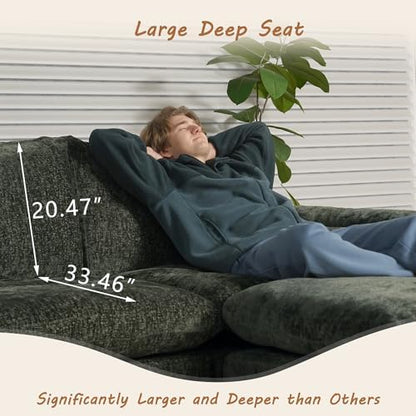 EASE MOOSE Boneless Couch for Living Room, Large Modular Sectional, Green