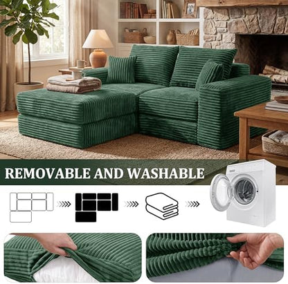 Boneless Couch Comfy Cloud Modular Sectional Sofa with Non Slip Base, Modern L-Shaped Couch with Chaise, Sleeper Sofa for Living Spaces, No Assembly & Deep Seat