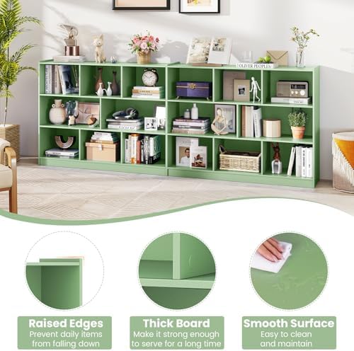Giantex 8 Cube Bookcase, Freestanding 3-Tier Open Bookshelf, Mint Green