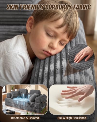 78.8" Futon Sofa Bed, High Back Boneless Couches for Living Room