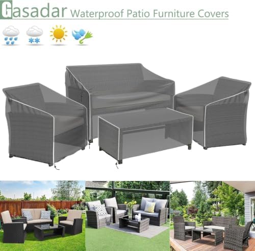 Patio Furniture Covers, Grey, 32"L x 30"W x 30"H