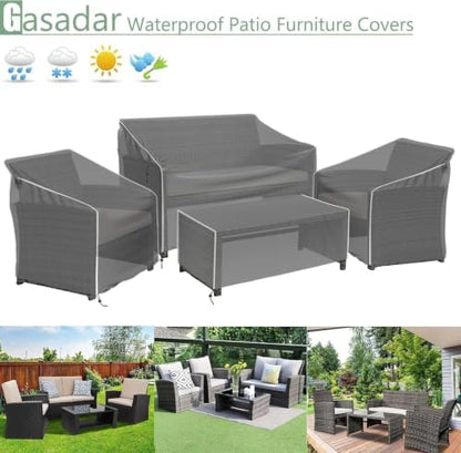 Patio Furniture Covers, Grey, 32"L x 30"W x 30"H