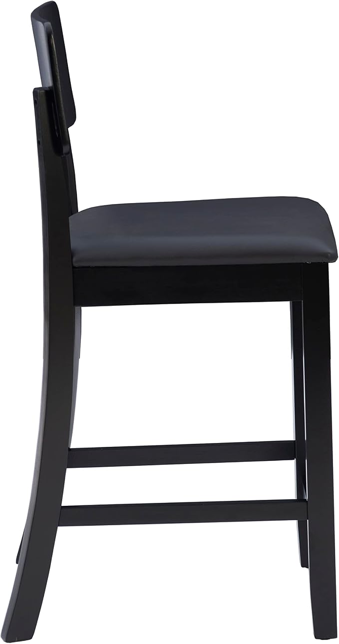 Linon Home Dcor Linon Torino Contemporary Counter Stool, 17"w x 20"d x 37"h, Black