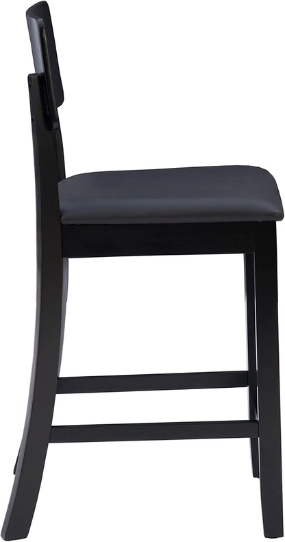 Linon Home Dcor Linon Torino Contemporary Counter Stool, 17"w x 20"d x 37"h, Black