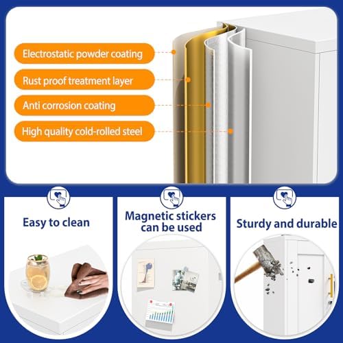 GAIOUS Metal Storage Cabinet with Lock and Wheels, Steel Tool Cabinet
