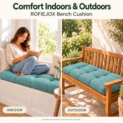 Waterproof Outdoor/Indoor Bench Cushion, 42 x 16 x 4 Inch
