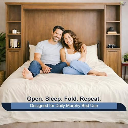 Cottington Lane Ivory Sheets for Murphy Bed Mattress, 4 Piece Premium Ultra Soft Brushed Microfiber California King Size Wall Bed Sheet Set, 6-10 Inch Deep Pocket with All-Around Elastic