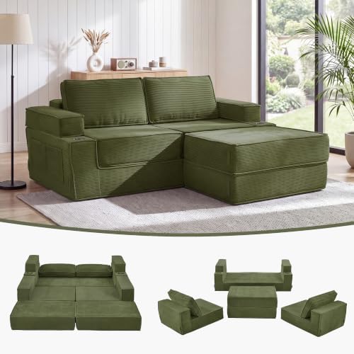 JJJ 75" Convertible Sofa Bed Couch Boneless Loveseat for Living Room