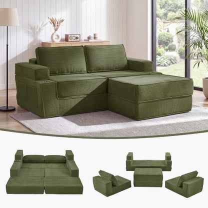 JJJ 75" Convertible Sofa Bed Couch Boneless Loveseat for Living Room