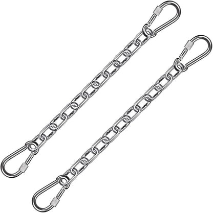 BeneLabel 2Pcs 29inch 304 Stainless Steel Hanging Chair Chain Kit with 4 Carabiners 1000 LB Capacity Hammock Chain Extender Chain for Swing, Punching Bag, Porch Swing, Indoor & Outdoor